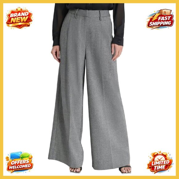 High Waisted Wide Leg Work Pants Formal Elegant Professional Chic Office Wear